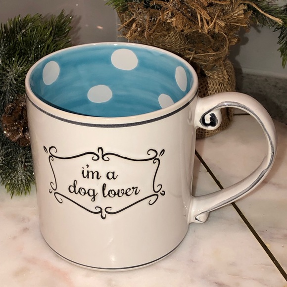 ✨NWT✨ Spectrum Designz I’M A DOG LOVER Polka Dot Hand Painted Ceramic Mug - Picture 6 of 9